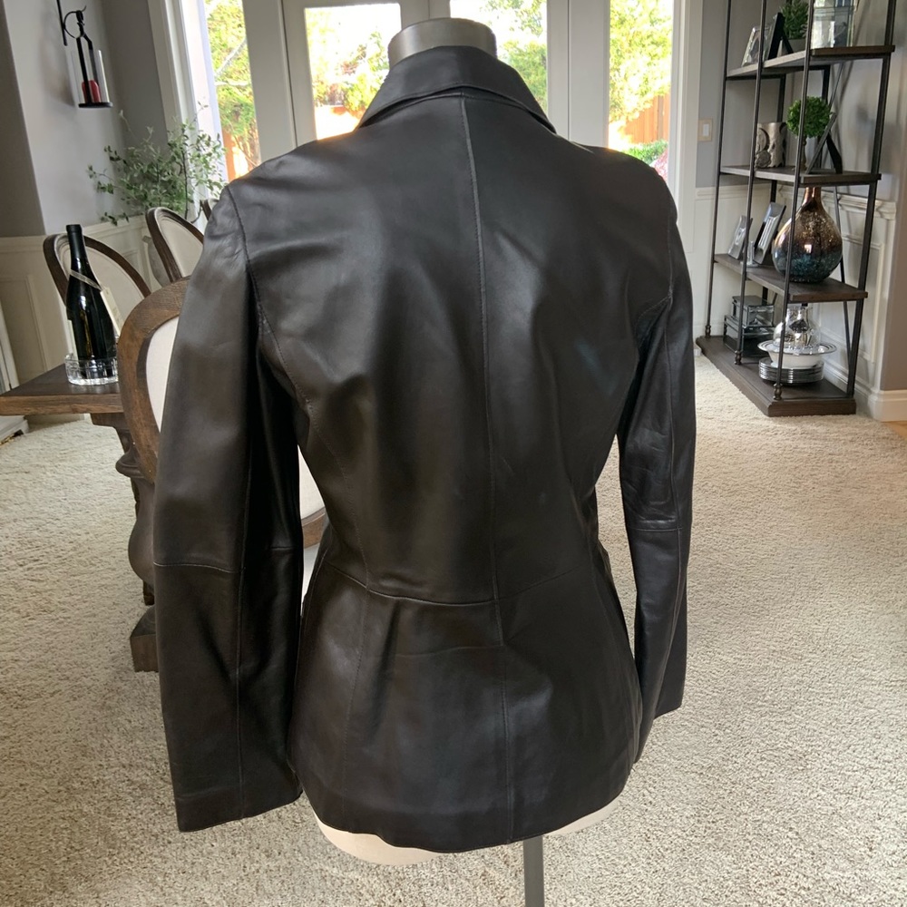 Halogen brown leather blazer - Picture 3 of 4